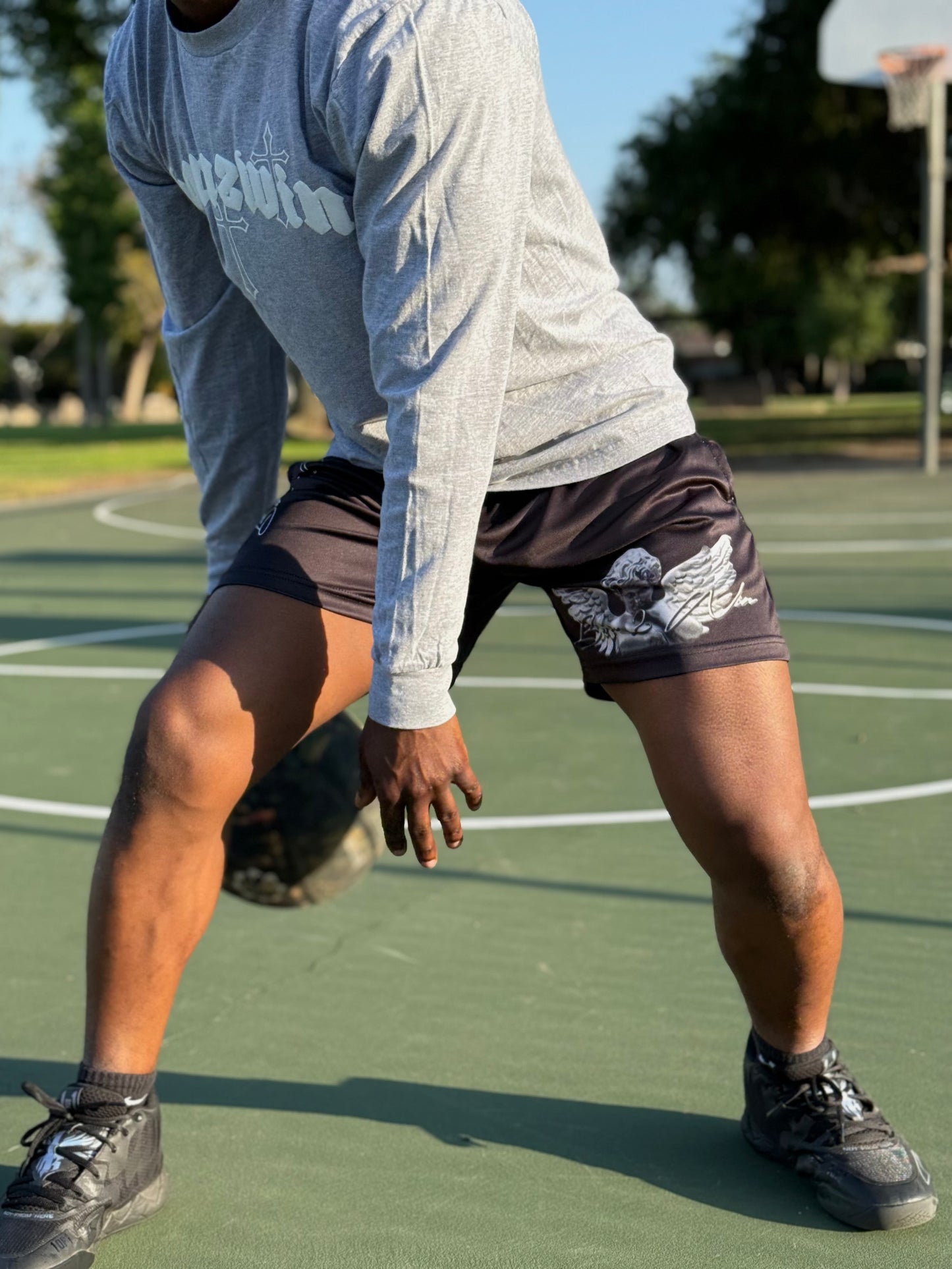 Black "GA" Shorts