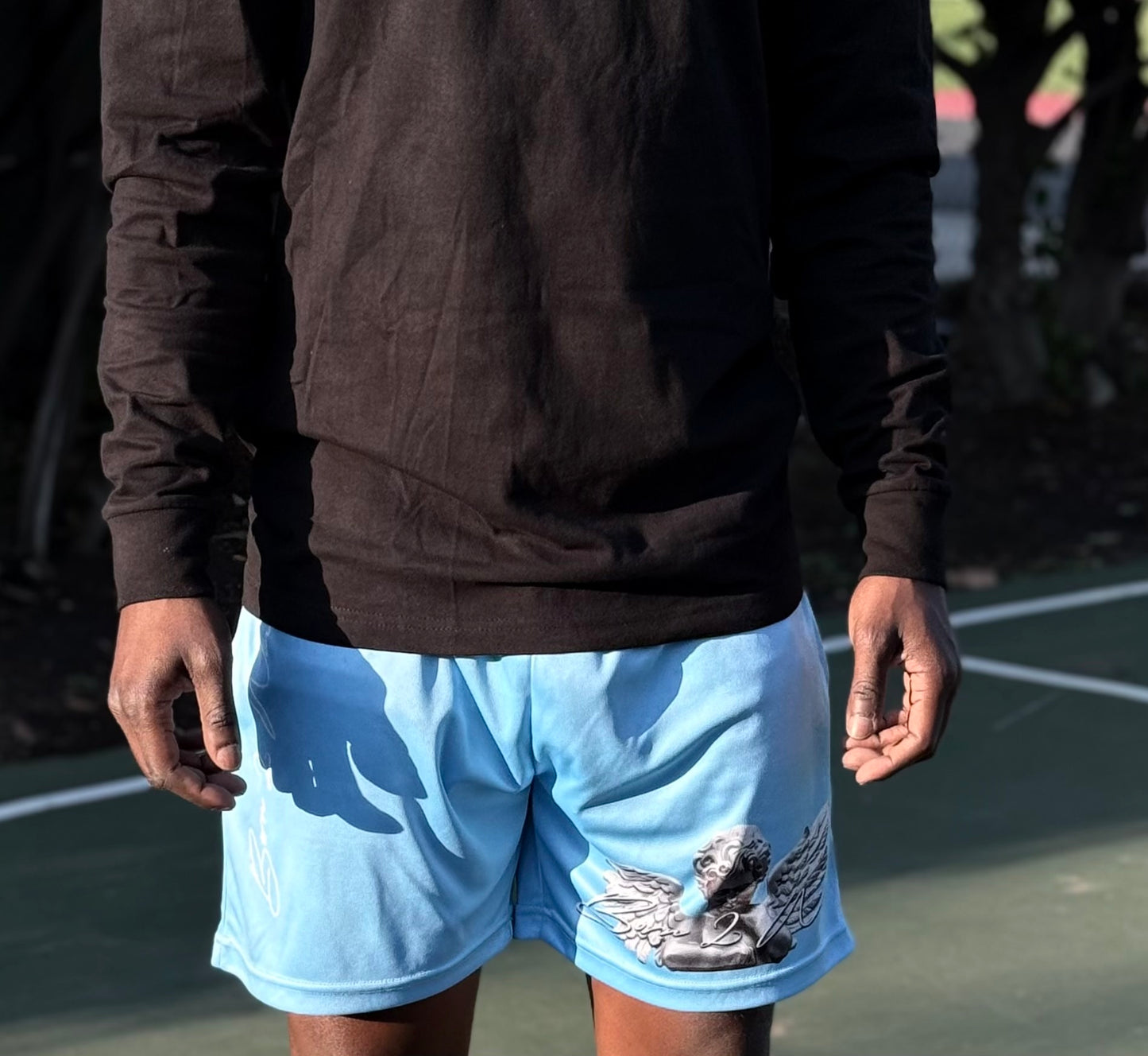 Baby Blue "GA" Shorts