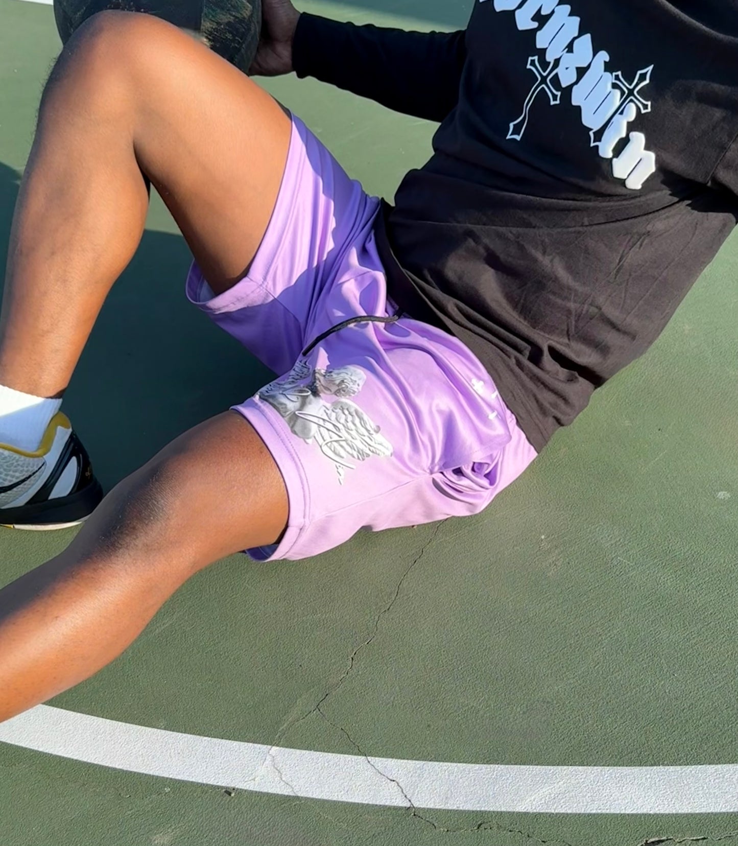 Purple "GA" Shorts
