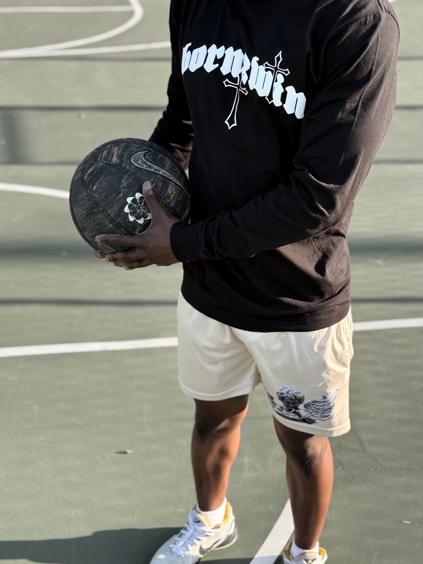 Beige "GA" Shorts