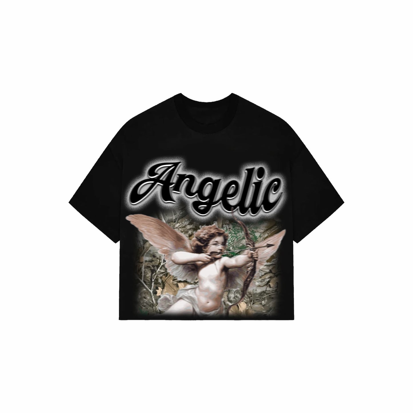 Angelic Crop Tee Black