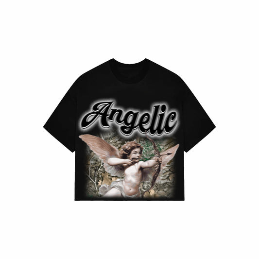 Angelic Crop Tee Black